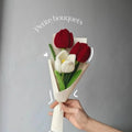 WHITE AND MAROON TULIP