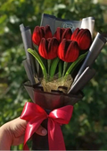 MAROON TULIPS BOUQUET
