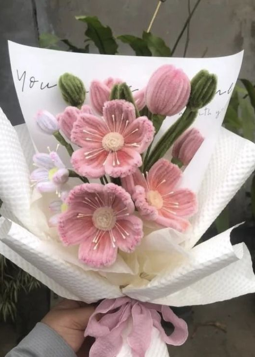 PINK POPPY FLOWERS BOUQUET