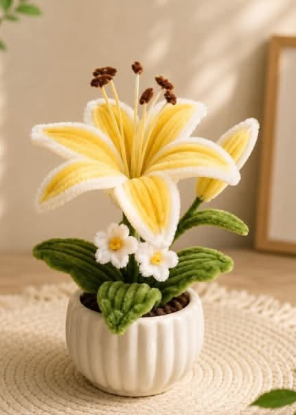 YELLOW LILIES POT